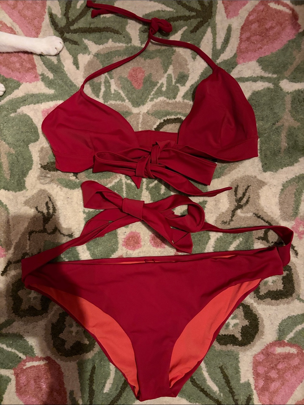 👙 Adore Me Red Tie-Front Bikini Set XL NWOT